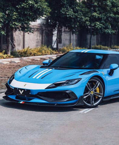 Ferrari 296 GTB GTS with Aftermarket Parts - Front Lip FRP / Carbon Fiber from Ventus Veloce