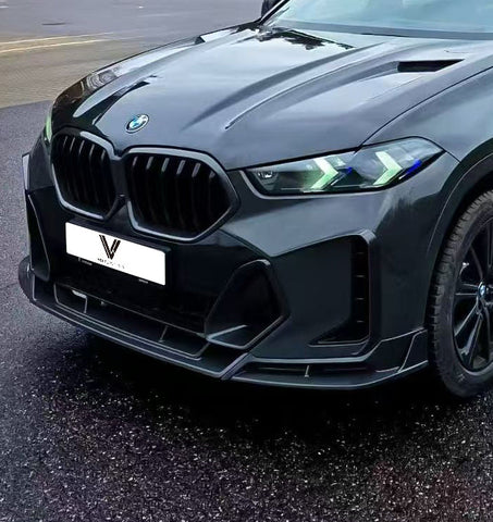 BMW X6 M60I xDrive40i G06 LCI 2024-ON with Aftermarket Parts - PT Front Bumper Upper Valences Pre-preg Carbon Fiber from Ventus Veloce