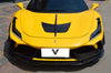 Ferrari F8 Tributo Spider 2020 2021 2022 2023 with Aftermarket Parts - Hood Vent Trim Pre-preg Carbon Fiber from Ventus Veloce