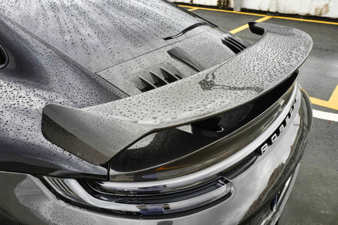 Porsche 911 992.1 Turbo/Turbo S 2020 2021 2022 2023 2024 2025 with Aftermarket Parts - Rear Spoiler & Trunk Lid Carbon Fiber from Ventus Veloce