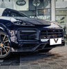 Porsche Cayenne 9Y0 9Y0.1 9Y3 9Y3.1 2019 2020 2021 2022 2023 Base/S (fitment not suitable for bumpers with sport design package) with Aftermarket Parts - Front Lip Pre-preg Carbon Fiber from Ventus Veloce