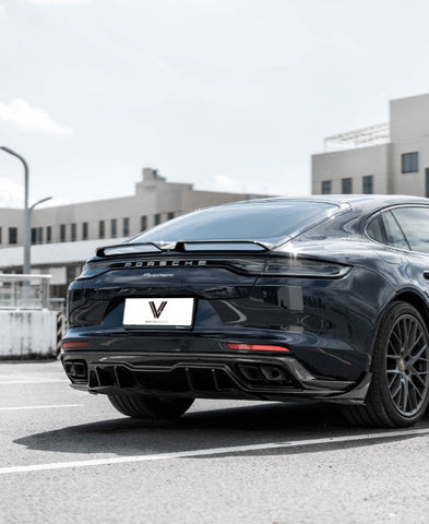 Porsche Panamera 4 & 4S & Turbo 971.1 971.2 (fits both pre-facelift & facelift) 2017 2018 2019 2020 2021 2022 2023 (Standard Wheel Base) with Aftermarket Parts - Rear Diffuser Pre-preg Carbon Fiber from Ventus Veloce