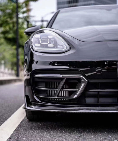 Porsche Panamera 971.2 RWD/Base/4/4S 2021 2022 2023 (base bumper only) with Aftermarket Parts - Front Air Intakes Pre-preg Carbon Fiber from Ventus Veloce