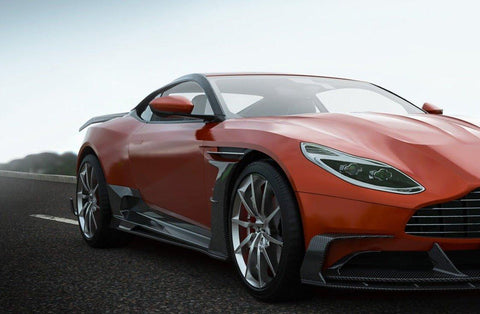 Aston Martin DB11 V8 V12 2017 2018 2019 2020 2021 2022 2023 with Aftermarket Parts - Rocker Panels & Side Skirts Extensions Side Skirt Set Carbon Fiber from Ventus Veloce