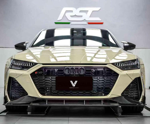 Audi RS6 & RS7 C8 2020-ON with Aftermarket Parts -Real Carbon Fiber Front Lip from Ventus Veloce