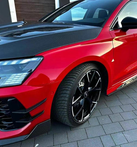 Audi RS3 8Y 2022-ON with Aftermarket Parts - Front Canards Carbon Fiber from Ventus Veloce