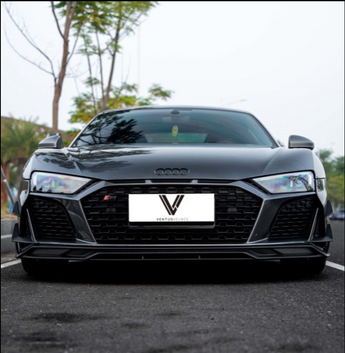 Audi R8 Gen 2 Facelift 2020 2021 2022 2023 with Aftermarket Parts - Front Lip Carbon Fiber / FRP from Ventus Veloce