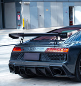 Audi R8 Gen 2 2017 2018 2019 2020 2021 2022 2023 with Aftermarket Parts - GT V2 Style Rear Wing Dry Pre-preg Carbon Fiber from Ventus Veloce