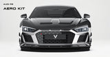 Audi R8 Gen 2 2020 2021 2022 2023 with Aftermarket Parts - Front Canards Carbon Fiber from Ventus Veloce