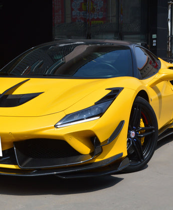 Ferrari F8 Tributo Spider 2020 2021 2022 2023 with Aftermarket Parts - Front Canards Pre-preg Carbon Fiber from Ventus Veloce