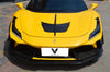 Ferrari F8 Tributo Spider 2020 2021 2022 2023 with Aftermarket Parts - Front Canards Pre-preg Carbon Fiber from Ventus Veloce