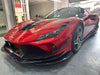 Ferrari F8 Tributo Spider 2020 2021 2022 2023 with Aftermarket Parts - Front Corner Splitter Pre-preg Carbon Fiber from Ventus Veloce