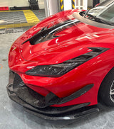 Ferrari F8 Tributo Spider 2020 2021 2022 2023 with Aftermarket Parts - Front Corner Splitter Pre-preg Carbon Fiber from Ventus Veloce
