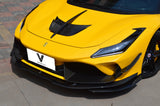 Ferrari F8 Tributo Spider 2020 2021 2022 2023 with Aftermarket Parts - Front Headlight Vent Trims Pre-preg Carbon Fiber from Ventus Veloce