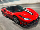 Ferrari F8 Tributo Spider 2020 2021 2022 2023 with Aftermarket Parts - Front Headlight Vent Trims Pre-preg Carbon Fiber from Ventus Veloce