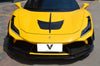 Ferrari F8 Tributo Spider 2020 2021 2022 2023 with Aftermarket Parts - Hood Vent Trim Pre-preg Carbon Fiber from Ventus Veloce