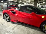 Ferrari F8 Tributo Spider 2020 2021 2022 2023 with Aftermarket Parts - Side Skirts Pre-preg Carbon Fiber from Ventus Veloce