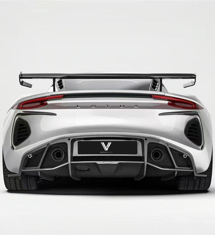 Lotus Emira 3.6 V6 2.0 Four-cylinder 2022-ON with Aftermarket Parts - Rear Diffuser Pre-preg Carbon Fiber from Ventus Veloce