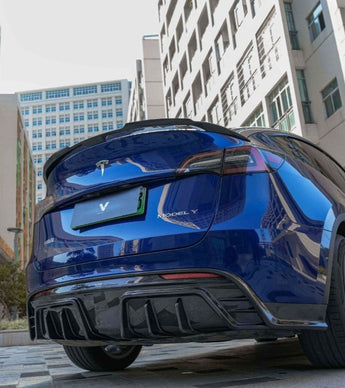 Tesla Model Y/P 2020-ON with Aftermarket Parts - Real Carbon Fiber Rear Diffuser from Ventus Veloce