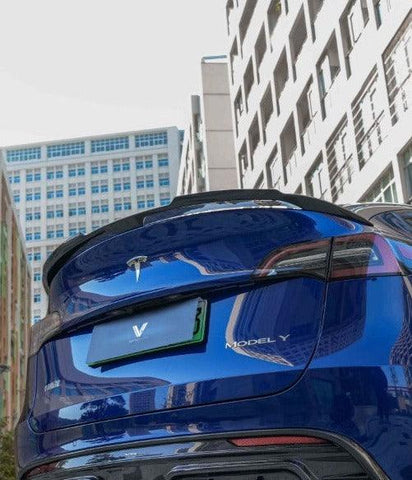 Tesla Model Y/P 2020-ON with Aftermarket Parts - Real Carbon Fiber Rear Spoiler from Ventus Veloce